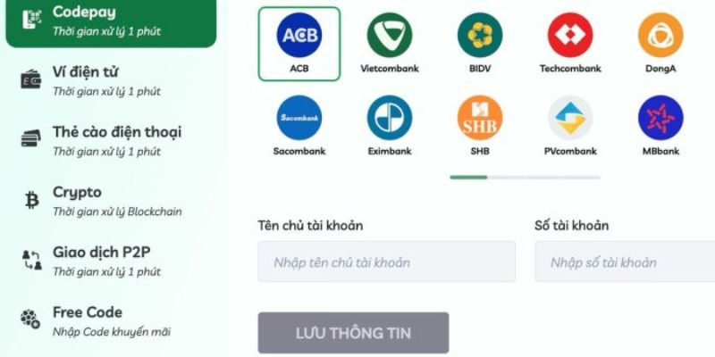nạp tiền vào Min88