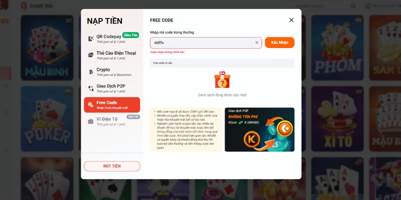 cách nạp tiền MIN88